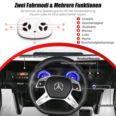 Costway 12V Electric Ride On Car Mercedes-Benz Maybach Car 2.4G Remote ...