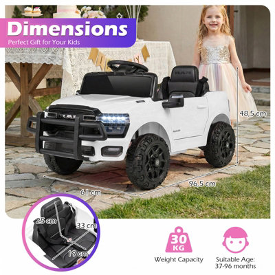 COSTWAY 12V Kids Ride On Car Licensed RAM 3500 Electric Vehicle Remote ...