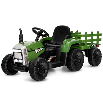 Costway 12V Ride On Tractor Trailer Electric Ground Loader Toy Car