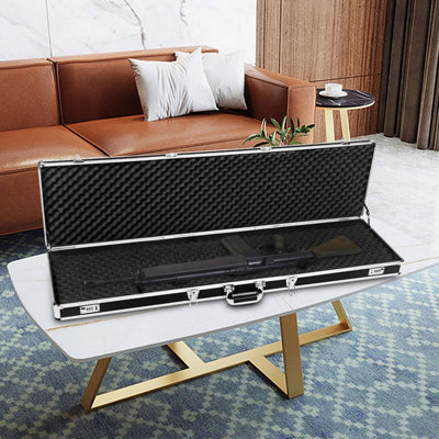 Costway 133CM Long Aluminum Locking Rifle Gun Case Lock Box Shotgun Storage Box Carry Case - 4