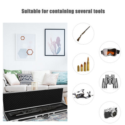 Costway 133CM Long Aluminum Locking Rifle Gun Case Lock Box Shotgun Storage Box Carry Case - 7