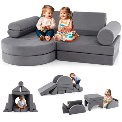 COSTWAY 13PCS Modular Kids Play Couch Versatile Toddler