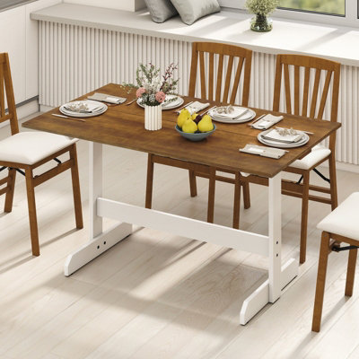 COSTWAY 140 x 81 cm Dining Table for 4-6 People Rectangular Kitchen ...