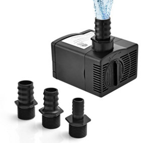 Costway 1450L/H 30W Submersible Pump Fountain Water Pump with 2.5M High Lift 3 Nozzles