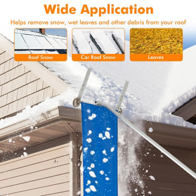 Costway 148-610CM Snow Roof Rake Adjustable Snow Cleaning Tool Lightweight Roof Rake - 5