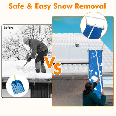 Costway 148-610CM Snow Roof Rake Adjustable Snow Cleaning Tool Lightweight Roof Rake - 6