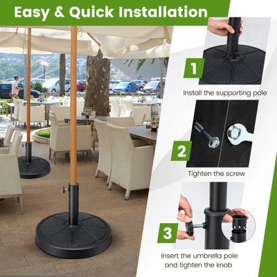 Costway 14kg Patio Round Umbrella Weighted Base Heavy-Duty Table Market ...
