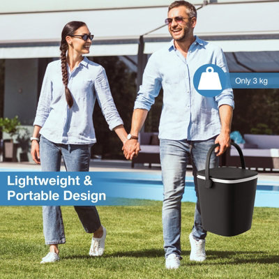 COSTWAY 3-in-1 Koelbar Draagbare Bijtafel met Optilbaar Blad, 15 L