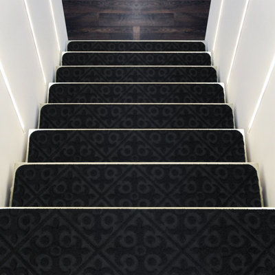 Costway 15 PCS Stair Treads Non-Slip Stairway Carpets Slip Stair Mats for Wooden Steps