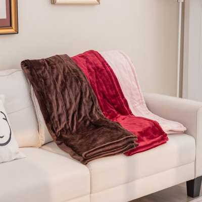 Costway 150 x 200 cm Electric Heated Blanket Soft Heating Blanket Throw 4 Heating Levels - 9