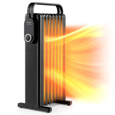 Costway 1500W Electric 7 Fin Oil Filled Radiator Heater w/ 3 Heat Settings