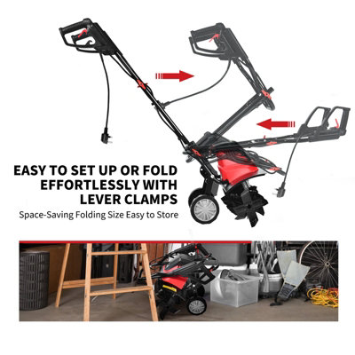 Costway 1500W Electric Tiller Garden Soil Cultivator Rotavator W/ Sharp 6 Tiller Blades - 9