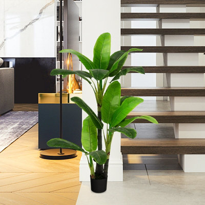 Costway 150CM Artificial Bird of Paradise Plant Fake Tropical Palm Tree Realistic Green - 4