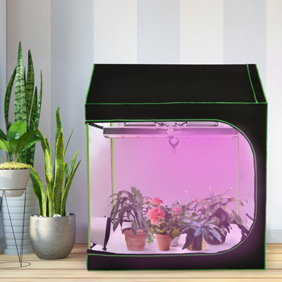 Costway 150x150x180cm Hydroponic Grow Tent Reflective Waterproof Grow Room Box - 3