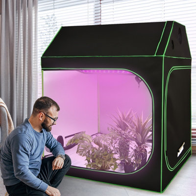 Costway 150x150x180cm Hydroponic Grow Tent Reflective Waterproof Grow Room Box - 4