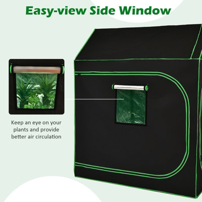 Costway 150x150x180cm Hydroponic Grow Tent Reflective Waterproof Grow Room Box - 5