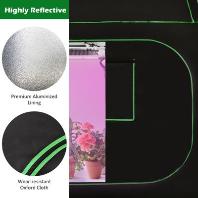 Costway 150x150x180cm Hydroponic Grow Tent Reflective Waterproof Grow Room Box - 6