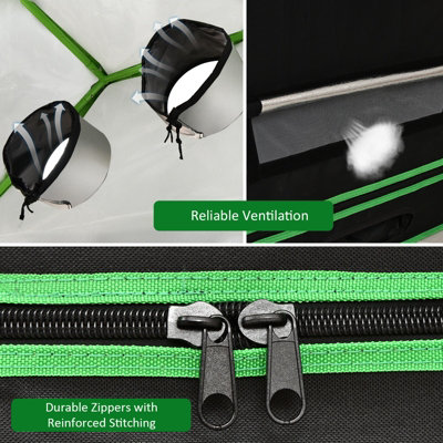 Costway 150x150x180cm Hydroponic Grow Tent Reflective Waterproof Grow Room Box - 8