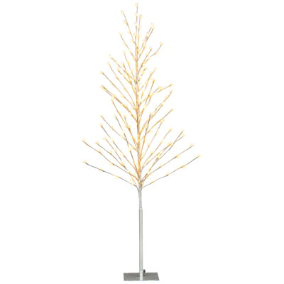 Costway 155 CM Lighted Christmas Birch Tree Artificial Xmas Twig Tree W/ 168 LED Lights