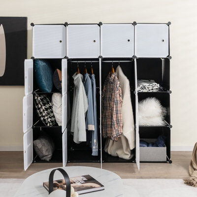 Clothing armoire on sale with rod