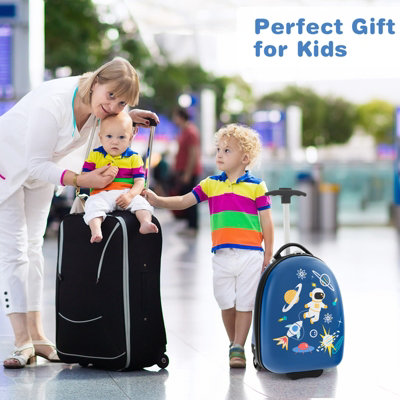 Costway 16" Kids Carry On Luggage Rolling Portable Travel Hard Shell Suitcase W/ Wheels - 7