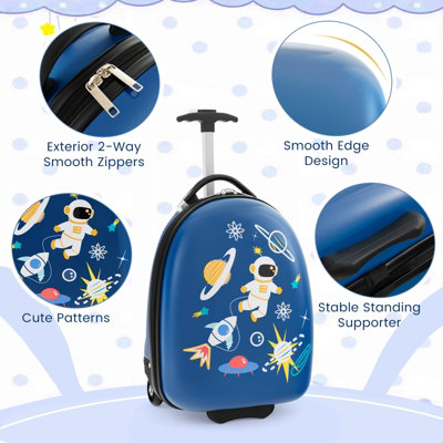 Costway 16" Kids Carry On Luggage Rolling Portable Travel Hard Shell Suitcase W/ Wheels - 9