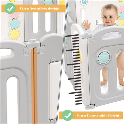 Costway 16 Panel Large Foldable Baby Playpen Safety Activity Center BPA Free Baby Fence - 6