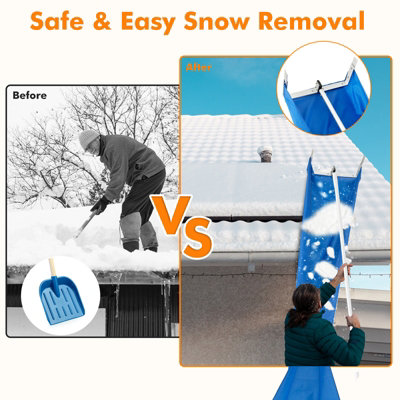 Costway 170-750CM Snow Roof Rake Adjustable Snow Cleaning Tool Lightweight Roof Rake - 6