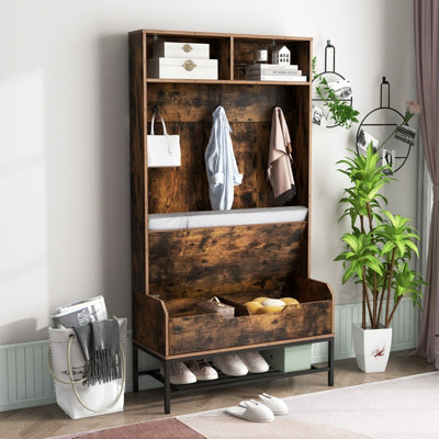 Wood hall tree discount