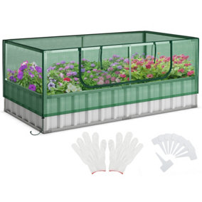 Costway 174x90x70CM Outdoor Greenhouse Rectangular Planter Box Kit Garden Raised Bed