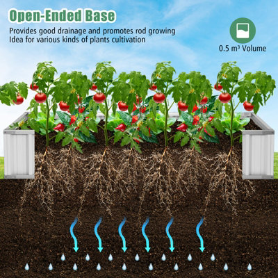 Costway 174x90x70CM Outdoor Greenhouse Rectangular Planter Box Kit Garden Raised Bed - 4