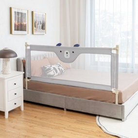 Costway 175CM Cute Baby Bed Rail Guard Toddler Infant Security Guardrail W/ Double Lock