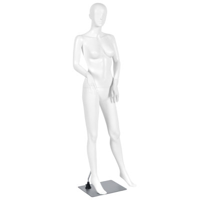 White Female Mannequin Hip Long Hollow Back Body Torso Set w/Metal