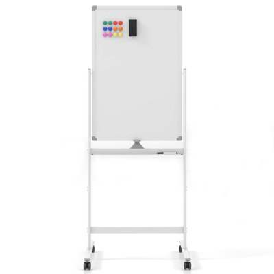 Costway 178cm Tall Double-Sided Magnetic Mobile Whiteboard Adjustable Rolling Erase Board W/ Marker Price Comparisons | Compare The Build