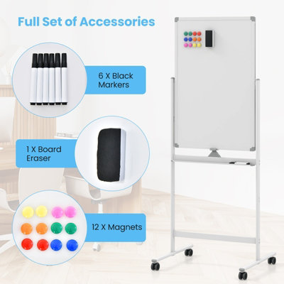 Bestboard Whiteboard Mit Rollständer – Mobil, 78,7 X 109,2 Cm, Trocken Abwischbar