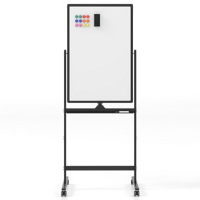 Costway 178cm Tall Double-Sided Magnetic Mobile Whiteboard Adjustable Rolling Erase Board W/ Marker