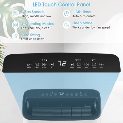 Costway 18000 BTU 4-in-1 Portable Air Conditioner Air Cooling Fan Dehumidifier AC Unit - 6