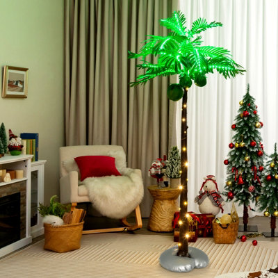 Costway 180cm LED Lighted Artificial Palm Tree Hawaiian-Style Tropical Palm Tree - 3