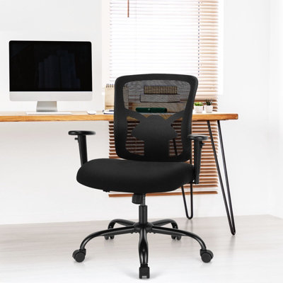 COSTWAY 180kg Big and Tall Mesh Office Chair with Lumbar Support