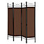 Costway 182cm Room Divider 4-Panel Folding Steel Frame Divider