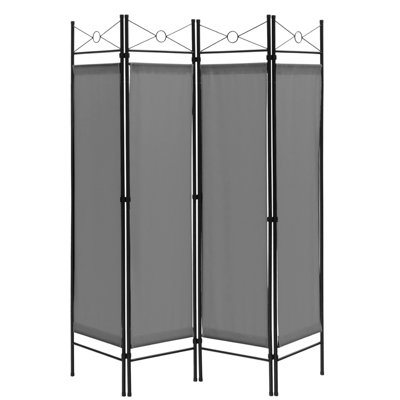 Costway 182cm Room Divider 4-Panel Folding Steel Frame Privacy Screen ...