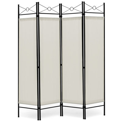 Costway 182cm Room Divider 4-Panel Folding Steel Frame Privacy Screen ...