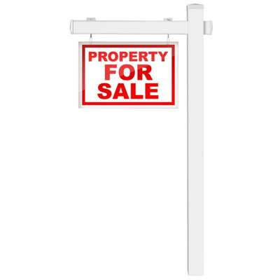 Costway 183 cm Real Estate Sign Post UPVC Realtor Yard Sign Post for Garage Sale Signs