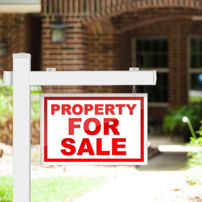 Costway 183 cm Real Estate Sign Post UPVC Realtor Yard Sign Post for Garage Sale Signs - 4