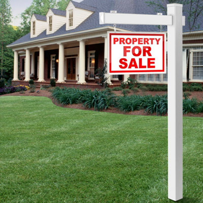 Costway 183 cm Real Estate Sign Post UPVC Realtor Yard Sign Post for Garage Sale Signs - 5