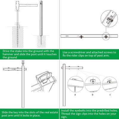 Costway 183 cm Real Estate Sign Post UPVC Realtor Yard Sign Post for Garage Sale Signs - 7