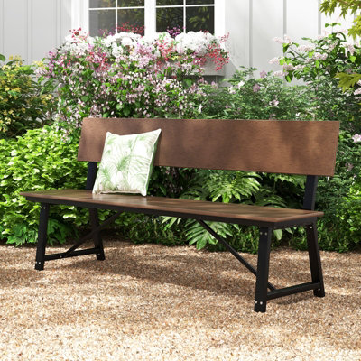 Costway 183cm Outdoor Garden Bench 4-Person Patio Long Chair w/ HDPE ...