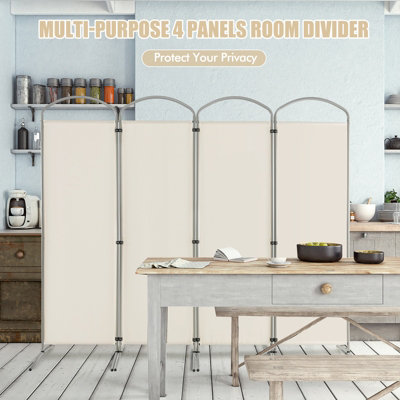 Costway 188cm Folding Privacy Screen 4-Panel Room Divider Privacy ...