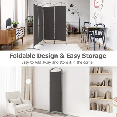 Costway 188cm Folding Privacy Screen 4-Panel Room Divider Privacy ...