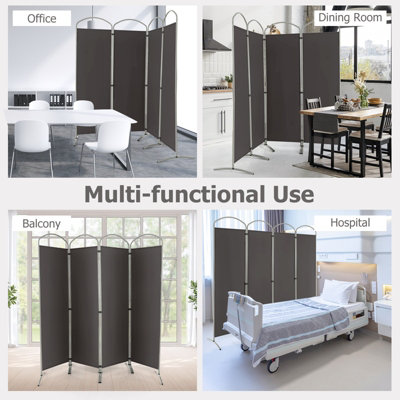 Costway 188cm Folding Privacy Screen 4-Panel Room Divider Privacy ...